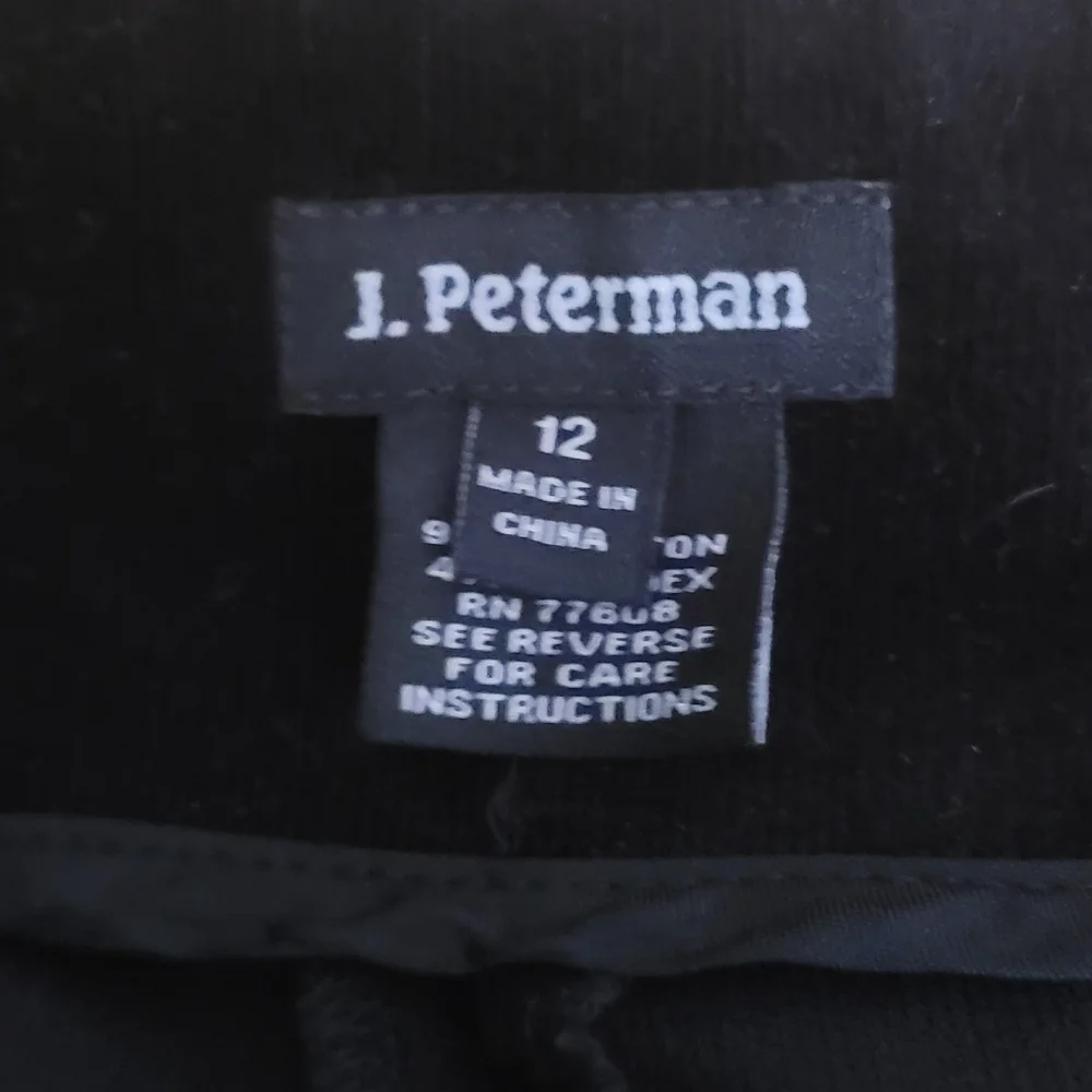J. Peterman Black Velvet Pants – Size 12 - Picture 2 of 4